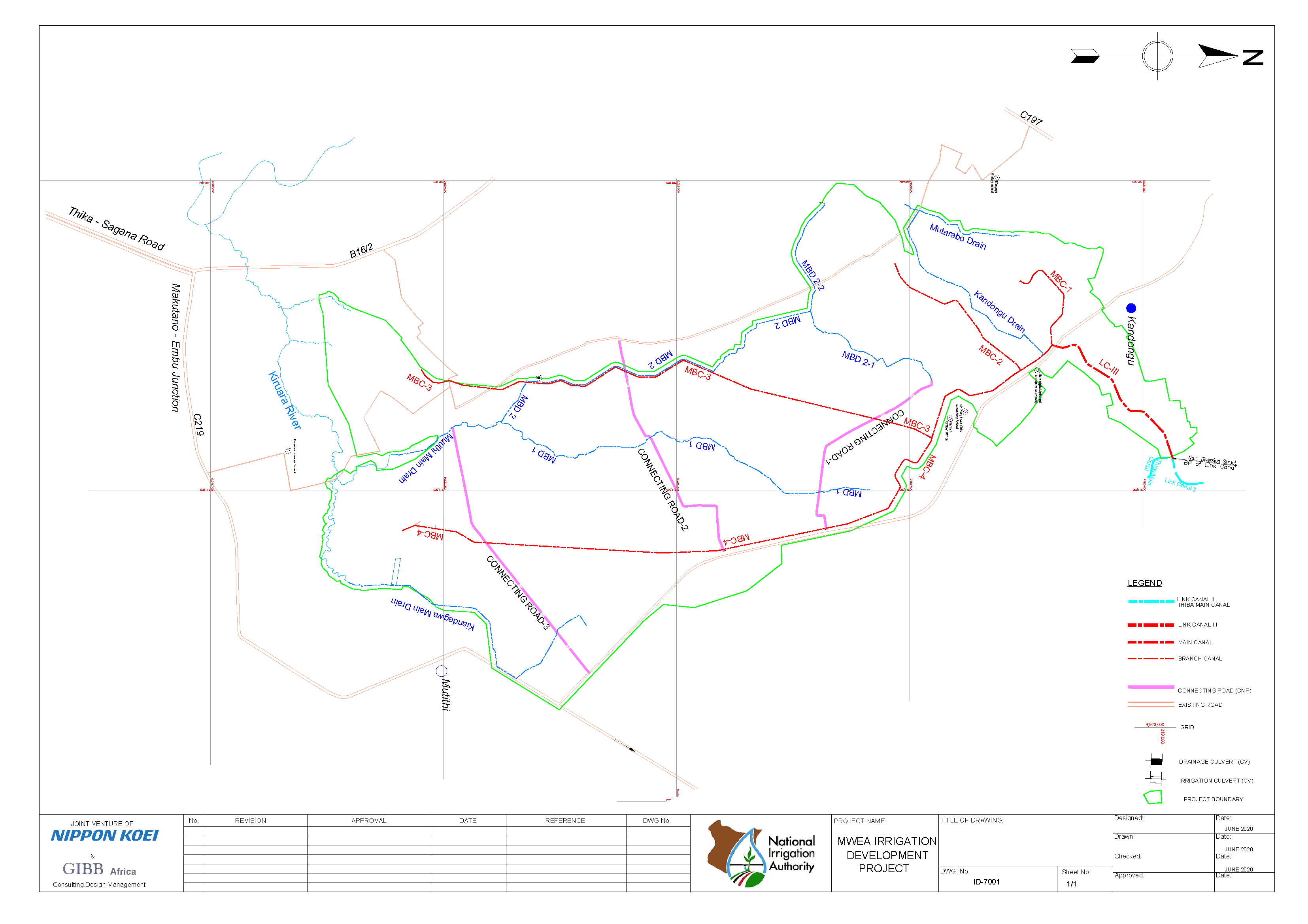 Mwea Layout of Package II Irrigation area